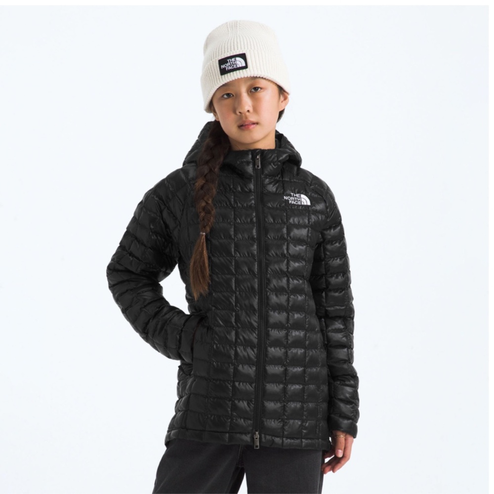 THE NORTH FACE JUNIOR GIRLS YOUTH KIDS THERMOBALL HOODED  PARKA IVORY SMALL  7/8